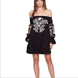 Free People Black embroidered dress Size Small